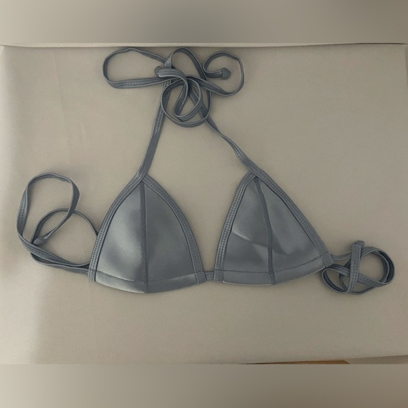 Hoaka NWOT Arizona Electric set metallic steel blue bikini top and bottom S - Picture 4 of 9
